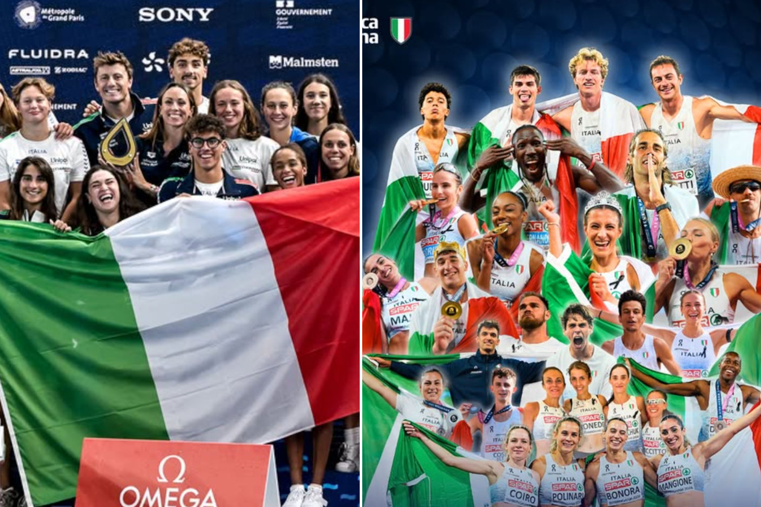 Legendary Italians at the European Championships: first in the athletics medal table and second in swimming (and Manila Esposito wins gold in gymnastics)