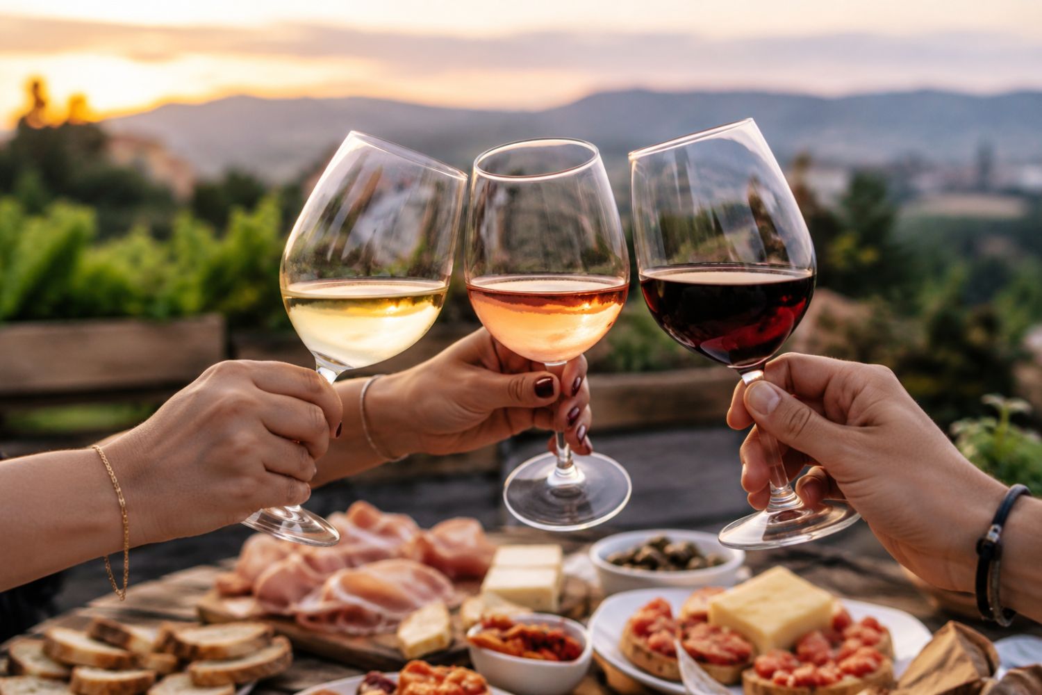 aperitivo vino bianco rosso rosato