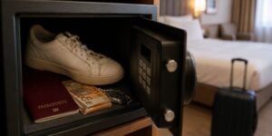 Why some travelers put a shoe inside the hotel safe