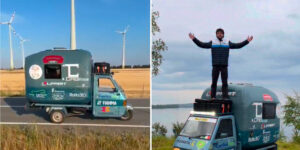 With a camperized bee from Italy to the North Cape, through 9 countries: the extraordinary solidarity undertaking of Francesco Furlani
