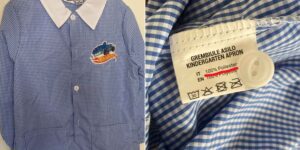 I wanted to buy a 100% cotton school apron, but finding it was a challenge (now it’s all polyester)