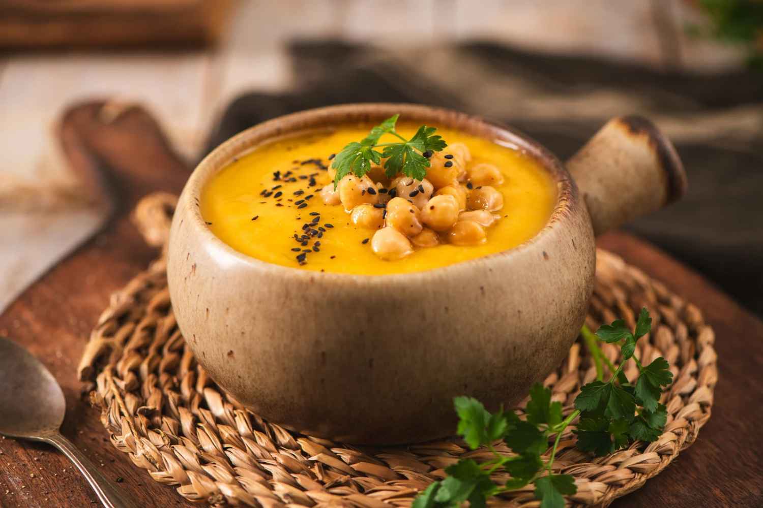 This chestnut, chickpea and pumpkin soup is the fall dish you'll want to make again throughout October