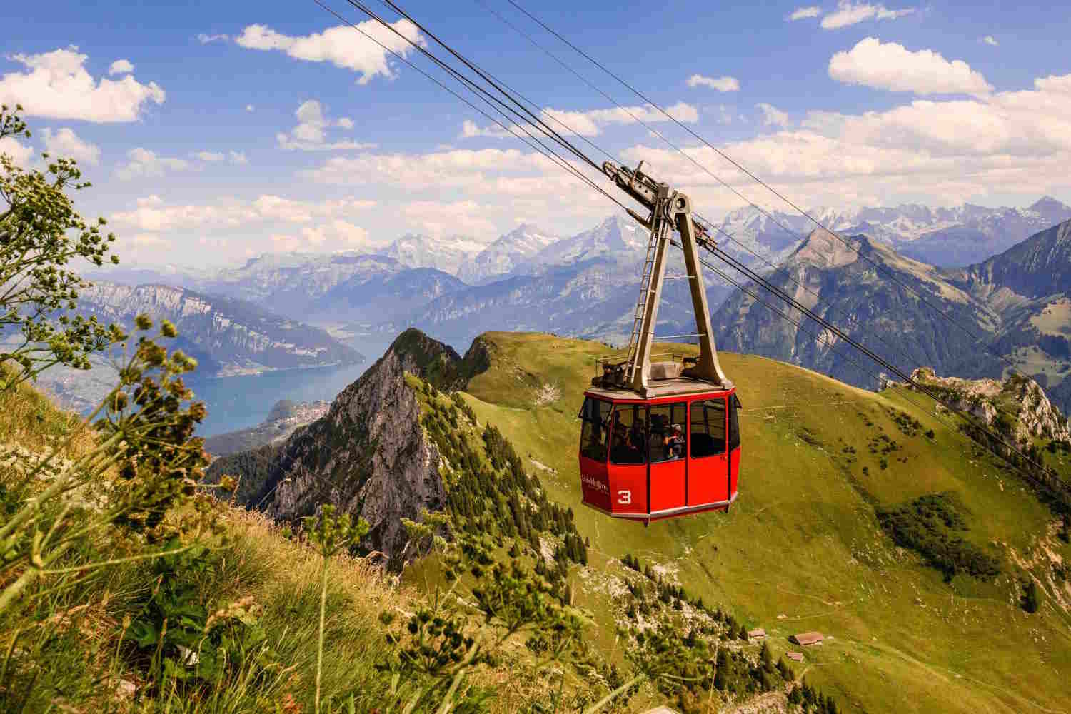 Stockhorn cable car - green train of the Alps