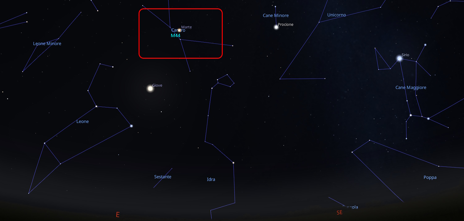 Mars immersed in the nativity scene