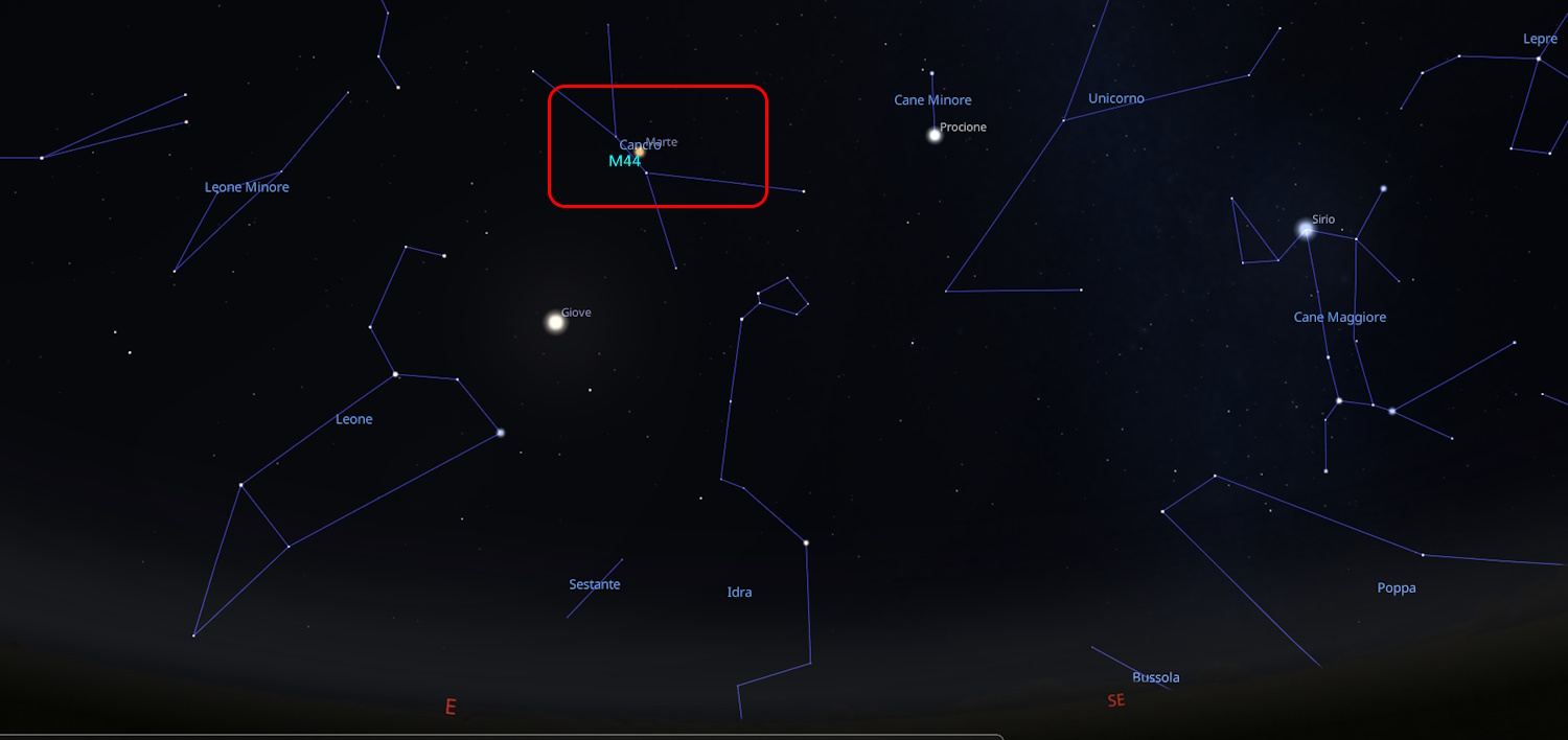 Mars immersed in the nativity scene