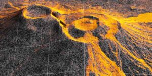 A satellite has filmed in time-lapse the eruption of a volcano that has remained dormant for over 500 years, the video is spectacular
