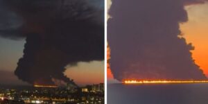 An oil tanker loaded with crude oil catches fire in the Black Sea, beaches closed after the attack: environmental disaster is feared