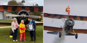At 99, Helga Duffy becomes the oldest person to fly on the wings of a plane: a record-breaking adrenaline-filled feat (for charity)