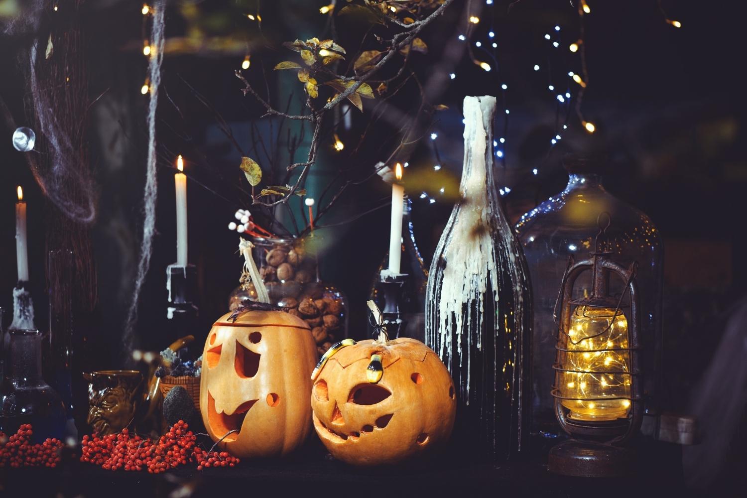 decorazioni bottiglie halloween
