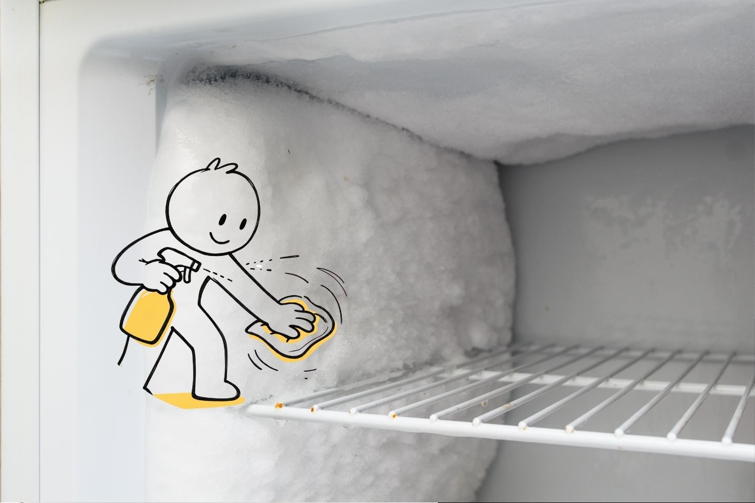 pulire ghiaccio nel frigo