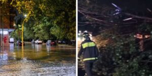 Rome underwater after the storm: subways flooded, trees felled and people trapped in cars