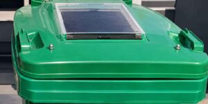 This bin developed by scientists has a special solar panel in the lid that eliminates bad odors from waste