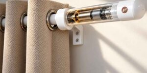 This solar-powered rod automatically opens and closes your curtains to wake you up in the morning or protect you from the sun