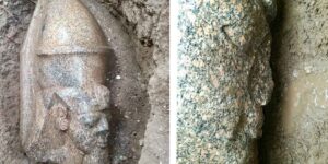 While working his field, a farmer finds a pink stone: it was a piece of a colossal statue of Ramesses II